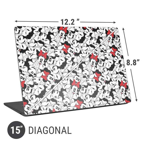 Disney Minnie Mouse Red Color Pop Face Pattern Universal Laptop 15in (12.2 x 8.8in) Skin